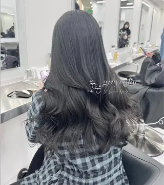 ロング Nanako/ グレージュ🩶/韓国のヘアスタイル