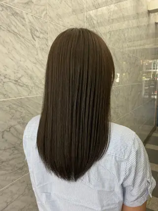 ロング カラー ミディアムレイヤー 添田晃基のヘアスタイル