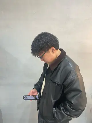 パーマ メンズ ルプラボウ 沖  大雅のヘアスタイル
