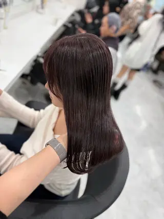 ロング カラー ラベンダー💜グレー 🩶ミント‪🩵のヘアスタイル