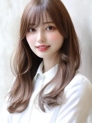 セミロング カラー 優作 香椎カラー縮毛矯正のヘアスタイル