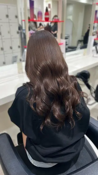 ロング カラー ヘアアレンジ 韓国レイヤー&ピンク 艶髪🩶maikoのヘアスタイル