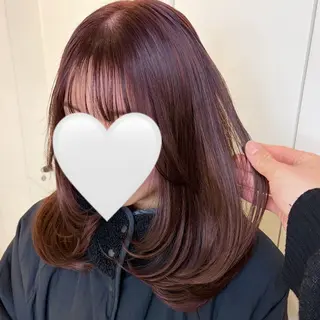 ミディアム カラー ヘアアレンジ 透け感ベージュ🤎 韓国ヘアtakutoのヘアスタイル