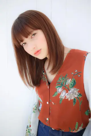セミロング カラー 表参道/さあ や/大人ナチュラルのヘアスタイル
