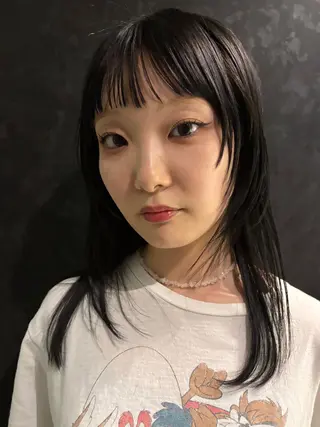ミディアム カラー 朝が楽になるパーマ /ミリヤのヘアスタイル