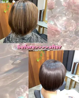 ショート カラー momo/艶髪/ 透明感/髪質改善のヘアスタイル