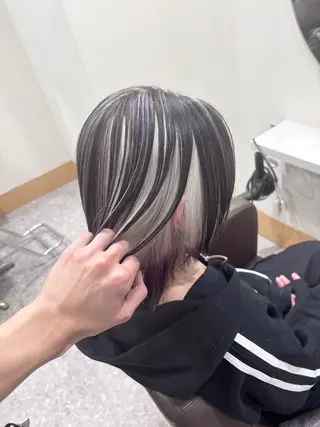 セミロング カラー 【ハイトーン特化】 🦋森山陽向/大宮のヘアスタイル