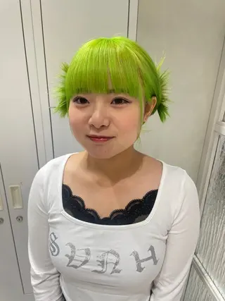 ショート デザインカラー/ ヘアアレンジ/りりかのヘアスタイル