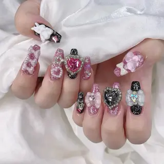 ネイル 渋谷／チップ長さ出し 👑アプレgel-xのネイルデザイン