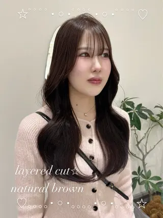 ロング レイヤーカット❤︎ 韓国ヘア❤︎YUKAのヘアスタイル