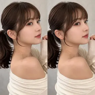 ミディアム 簡単ワンカールレイ ヤーカット清水隆央のヘアスタイル