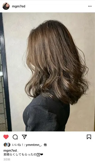 ミディアム 顔周りレイヤー/新宿 /モテ艶カラー/航介のヘアスタイル