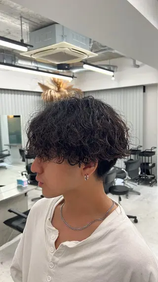 パーマ メンズ ロン毛美容師 タイチ👽のヘアスタイル