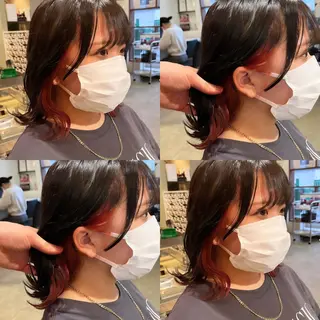 ミディアム カラー 髪質改善・縮毛矯正 特化・ユウシンのヘアスタイル