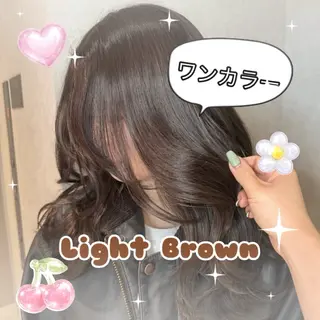 セミロング カラー DEAN JECYのヘアスタイル
