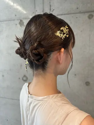 セミロング ヘアアレンジ はやしほのか| マンツーマン美容師のヘアスタイル