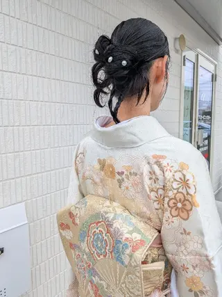 ロング アミオーガニック カラーのヘアスタイル