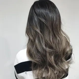 セミロング カラー 髪質改善カラー韓国風 レイヤーtudaのヘアスタイル