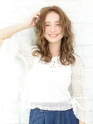 ロング カラー パーマ 廣島 隆弘のヘアスタイル