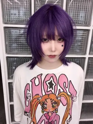 ショート カラー 福岡似合わせレイヤー /ウルフ/ハイトーンのヘアスタイル