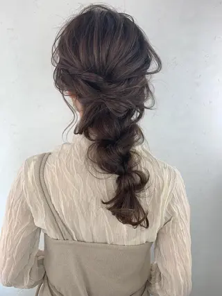 セミロング カラー ヘアアレンジ Luxbe hakataのヘアスタイル