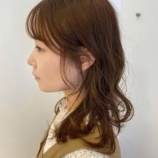 ロング カラー ヘアアレンジ 美髪矯正 韓国レイヤーのヘアスタイル