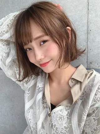 ショート 透明感♡グレージュ ♡ミルクティー♡のヘアスタイル