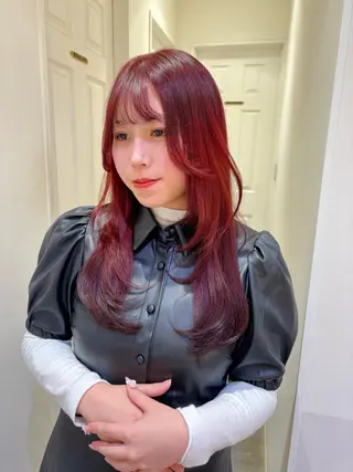 セミロング カラー シールエクステ横浜 🐏☁️miminaのヘアスタイル
