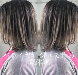 ミディアム カラー テトネ タカシのヘアスタイル
