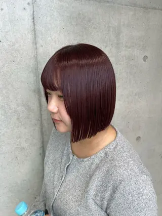 ショート カラー ヘアアレンジ ボブ艶モテカラー🫧 カリンのヘアスタイル