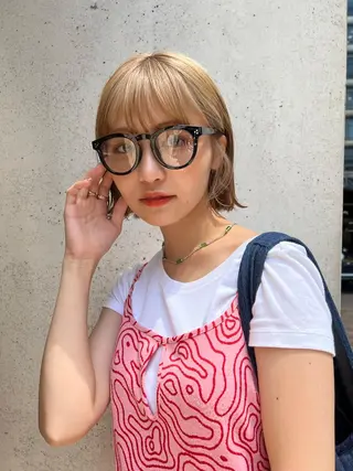 ショート カラー パーマ ヘアアレンジ レイヤー専門家 ダブルカラー修のヘアスタイル
