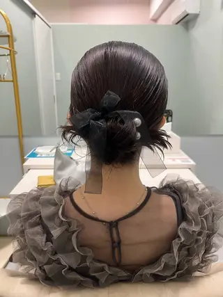ミディアム ヘアアレンジ 藤原 珠花のヘアスタイル