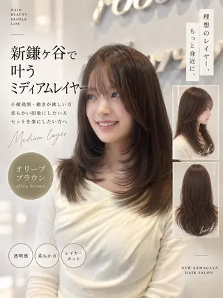 ミディアム reborn店長 🤍リルのヘアスタイル