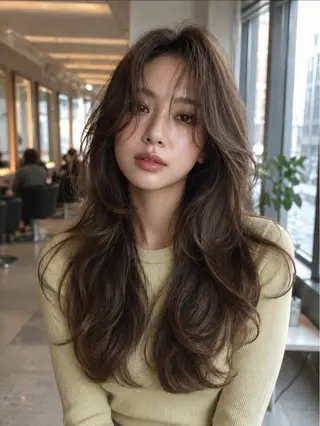 ロング カラー 韓国×艶ハイトーンが かわいい✨️リオ🍒のヘアスタイル