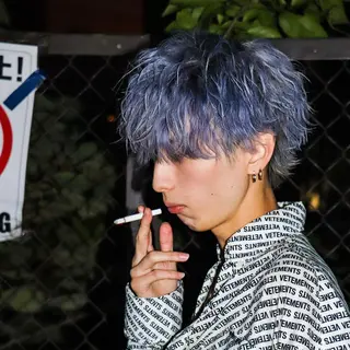 ショート カラー パーマ メンズ 🔥メンズ極🔥韓国 シャドウ/波巻き柿崎のヘアスタイル