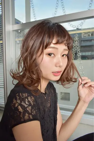 ミディアム カラー ボブ/ショート得意 安西駿一　【銀座】のヘアスタイル