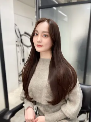 ロング カラー 韓国レイヤーカット 髪質改善▫️水野有真のヘアスタイル