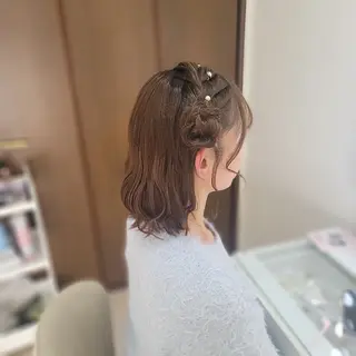 ミディアム ヘアアレンジ ヘアセットサロン 渥美寿美翔のヘアスタイル