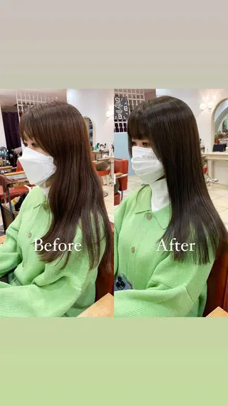 ロング カラー 水田吉亮/髪質改善/ 縮毛矯正/レイヤーのヘアスタイル