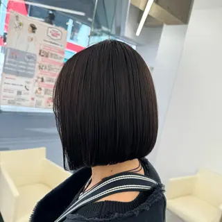 ミディアム カラー パーマ ヘアアレンジ メンズ キッズ ボブ×自然な縮毛矯正 RYOGAのヘアスタイル