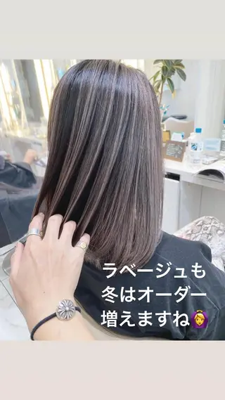 セミロング カラー 山崎俊輔/髪質改善 /バレイヤージュのヘアスタイル