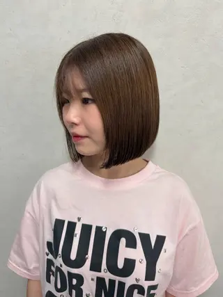 ミディアム ボブ／ストレート🎀 harukaのヘアスタイル