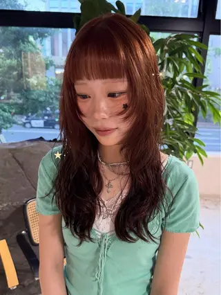 ロング カラー 新潟万代/暖色・ 透明感カラー/アミのヘアスタイル