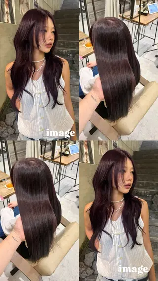 ロング カラー ブリーチなしwカラー /艶カラー/oukaのヘアスタイル