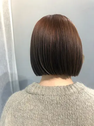 ミディアム カラー パーマ ボブパーマコテ巻き風 パーマNo1深江秀平のヘアスタイル