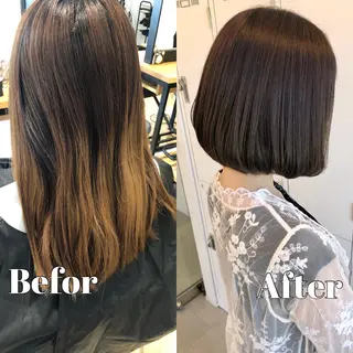 ショート カラー Saori / ボブ /顔周り/カラー🎀のヘアスタイル