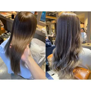 カラー 🩵盛れる顔周り/ 艶カラーemi🩵のヘアスタイル