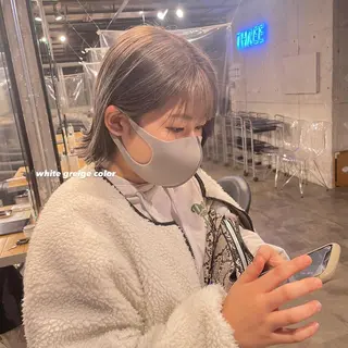 ショート カラー パーマ ヘアアレンジ メンズ キッズ ネイル マツエク・マツパ アイブロウ 透明感カラー・レイヤ ー🎀amika🎀のヘアスタイル