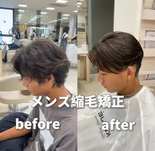 メンズ シャドウパーマ／骨格 矯正カット　トモキのヘアスタイル