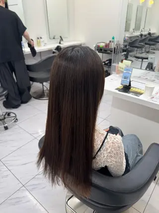 ロング 中韓𝒎𝒊𝒙🎀 ハイトーン/ベージュのヘアスタイル